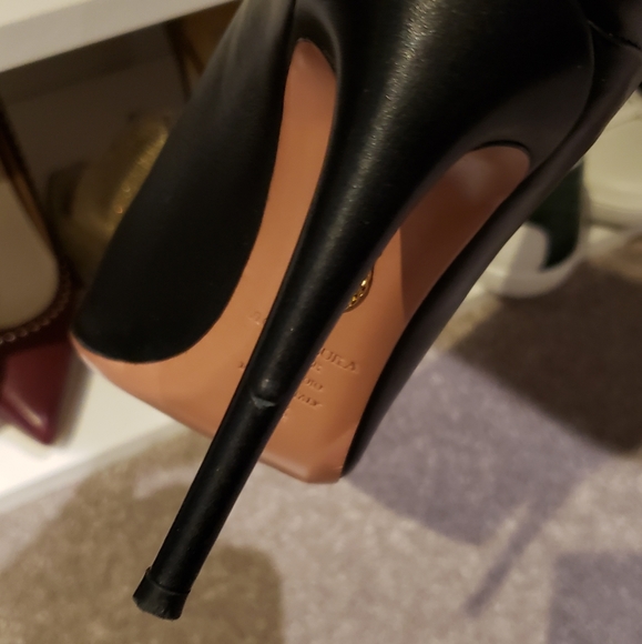 100% Authentic Aquazzura Black Leather Booties - Picture 7 of 10